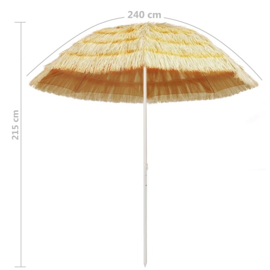 vidaXL Strandparasoll naturell 240 cm Hawaii-stil