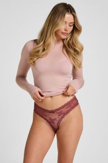 Hunkemöller Brasiliansk truse V shape Mesh Rosa