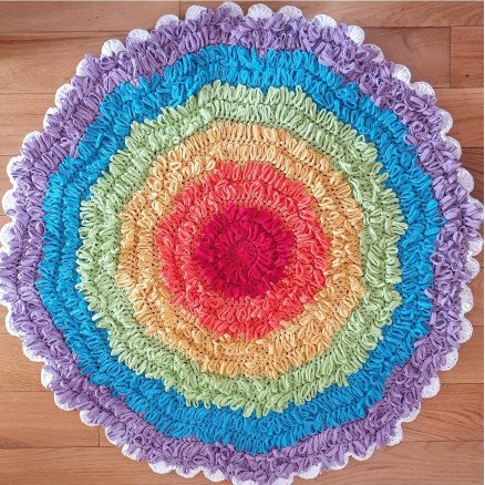 Rundt Regnbueteppe av Rito Krea Teppe Hekleoppskrift 102cm Rundt Regnbueteppe av Rito Krea Teppe Hekleoppskrift 102cm