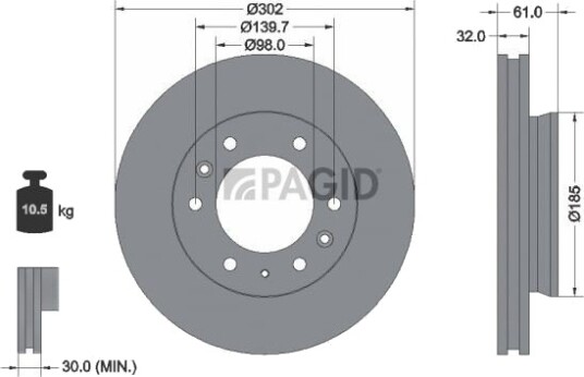 PAGID 55534NC Bremseskive