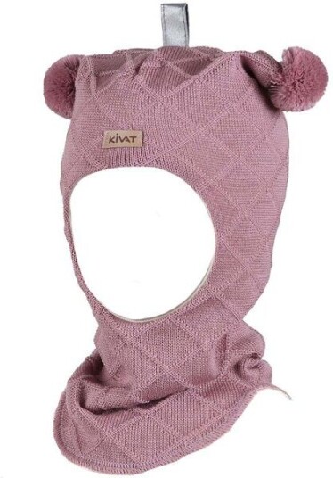 Kivat Cable balaclava til barn og baby old rose