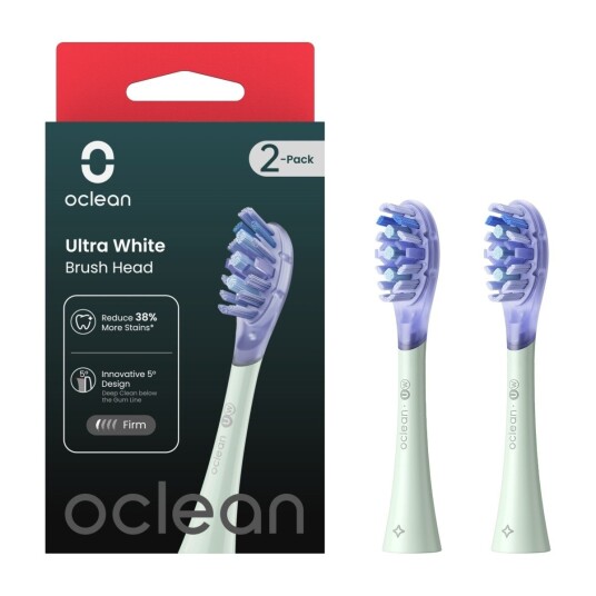 OCLEAN ULTRA WHITE BØRSTEHODER 2 STK, GRØNN OCLEAN ULTRA WHITE BØRSTEHODER 2 STK, GRØNN