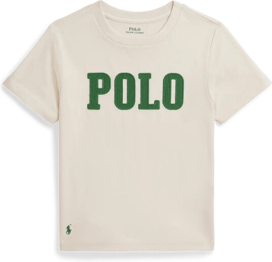 Ralph Lauren Kids Logo Cotton Jersey Tee Cream 6