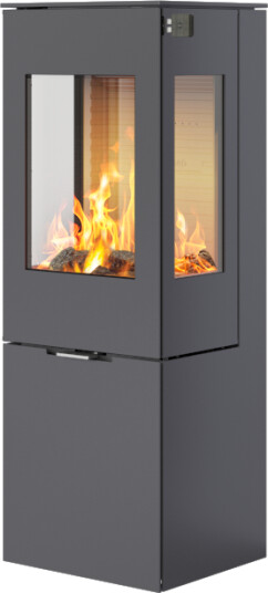 Rais Nexo 120 platina vedovn med sideglass og ståldør Rais Nexo 120 platina vedovn med sideglass og ståldør