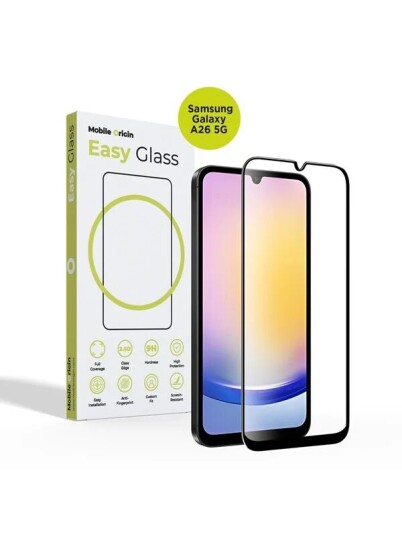 Mobile Origin EasyGlass Skjermbeskytter for Samsung Galaxy A26 5G - 9H Hardhet, Vanntett, Ripebestandig