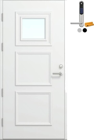 Ytterdør Bygg1 Fjord 10 Klarglass Hvit med Yale Doorman Classic Home Ytterdør Bygg1 Fjord 10 Klarglass Hvit med Yale Doorman Classic Home