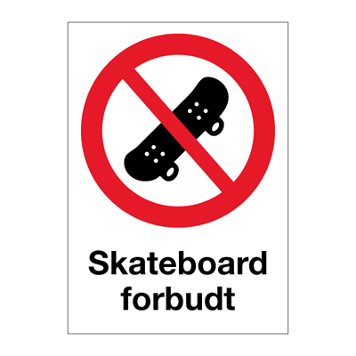 Jo Safety Skateboard forbudt skilt A4 (297 x 210 mm) 0,7 mm refleks aluminium 6308053RAA4 Jo Safety Skateboard forbudt skilt A4 (297 x 210 mm) 0,7 mm refleks aluminium 6308053RAA4