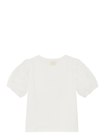 Creamie T Shirt Ss Embroidery White 110 Creamie T Shirt Ss Embroidery White 110
