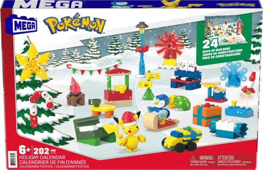 Mega Construx Pokemon Julekalender med Pikachu og Piplup figurer