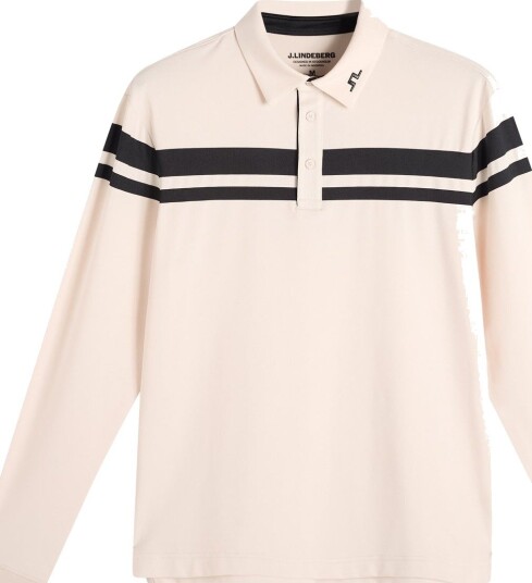 J. Lindeberg Kenny Ls Stripe Polo MOONBEAM XL J. Lindeberg Kenny Ls Stripe Polo MOONBEAM XL