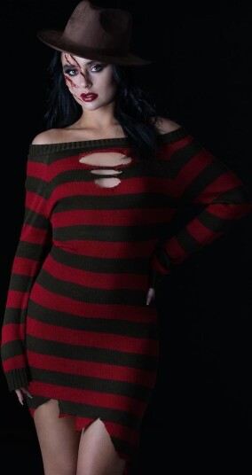 Lisensiert Miss Freddy Krueger Strikket Kjole S