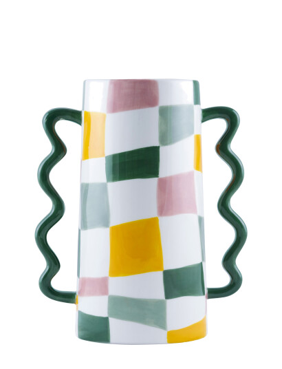 Que Rico Vase - Rodrigo - Crazy Squares - Multi/patterned - 24.5 CM Que Rico Vase - Rodrigo - Crazy Squares - Multi/patterned - 24.5 CM
