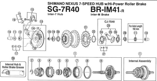Shimano Nexus 7 stoppring for SG-7R40 og 7R41