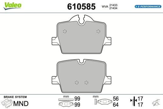 Bremseklosser VALEO 610585
