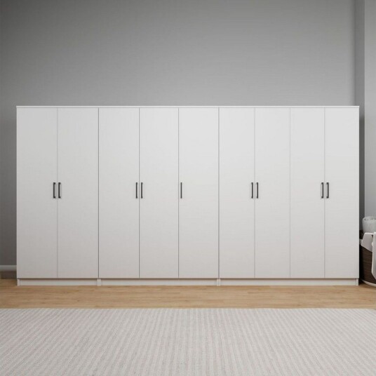 Olera Hjørnegarderobe 340x180 cm - Hvit