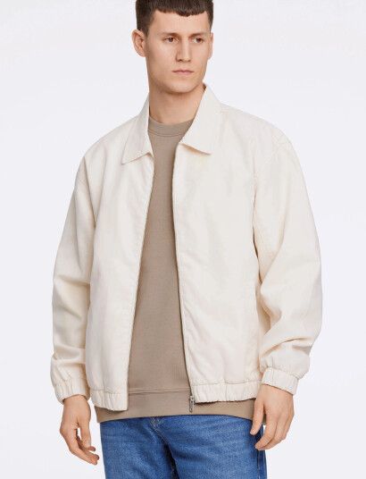 Lindbergh Zip Through Overshirt - Cream - XL
