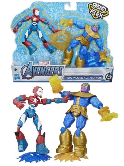 Avengers Bend and Flex Iron Patriot vs Thanos 2-pack fleksible figurer Avengers Bend and Flex Iron Patriot vs Thanos 2-pack fleksible figurer