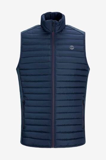 Jack & Jones Plus Vest jjeMulti Bodywarmer Collar PS Blå Jack & Jones Plus Vest jjeMulti Bodywarmer Collar PS Blå