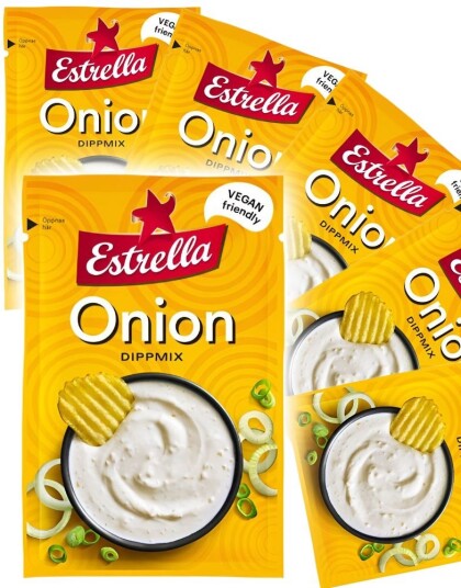 18 stk Estrella Onion Dipmix 22 g   Med Løksmak   Hel Eske