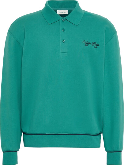 Calvin Klein Jeans Ls 350Gsm Terry Piped Polo Sweat Green S