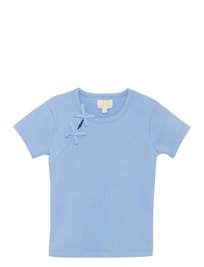 Creamie T Shirt Ss Rib Blue 104 Creamie T Shirt Ss Rib Blue 104