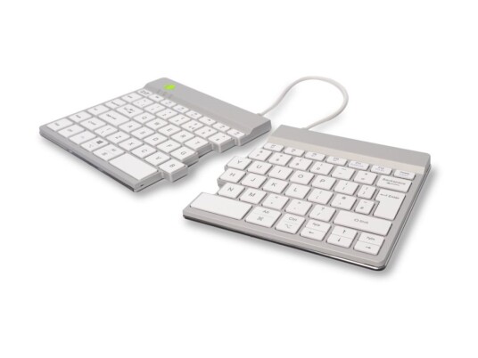 R-Go Ergonomic Keyboard Split Break - Tastatur - With Integrated Break Indicator - Trådløs - Bluetooth 5.0 - Qwerty - Storbritannia - Hvit R-Go Ergonomic Keyboard Split Break - Tastatur - With Integrated Break Indicator - Trådløs - Bluetooth 5.0 - Qwerty - Storbritannia - Hvit