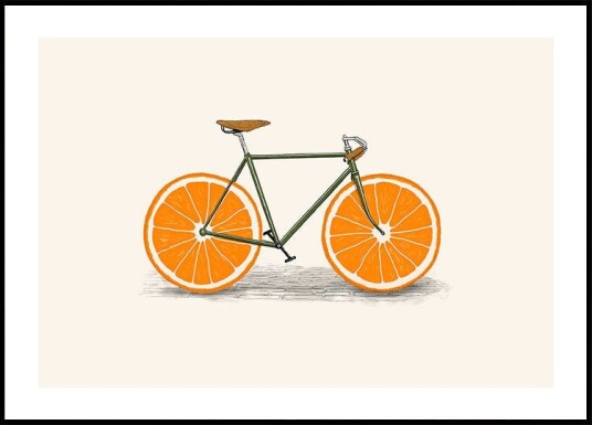 Orange Wheels Plakat / 30x40cm