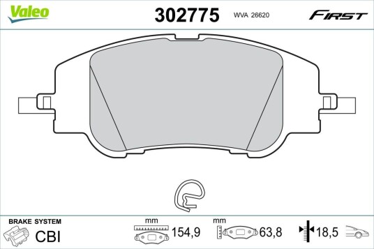 Bremseklosser VALEO 302775