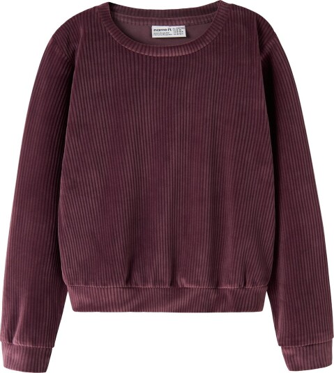 Name It Genser - Kort - Fløyel - NkfVeloa - Catawba Grape - Name It - 6 år (116) - Genser Bordeaux Lilla