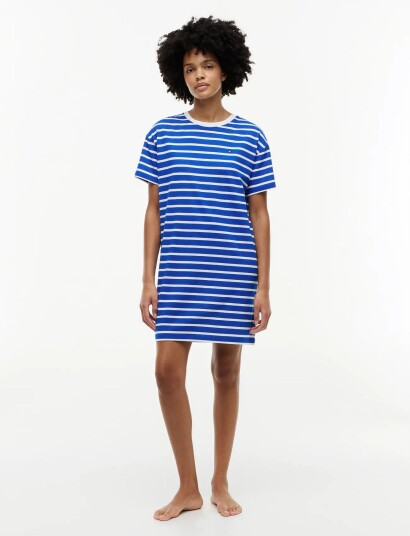 Tommy Hilfiger Stripe Ss T Shirt Dress   Blue   L