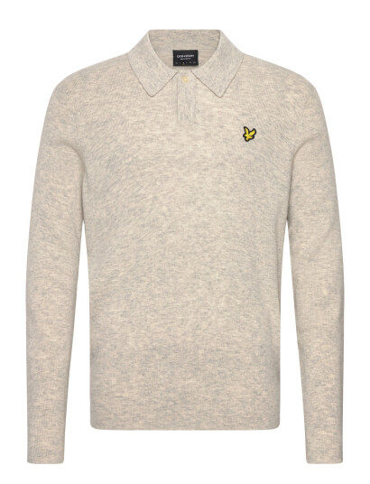 Lyle & Scott Lambswool Blend Rugby Jumper - Grey - S