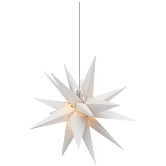 Goobay LED-julstjärna 3D Ø 56 cm batteridrivet med timer och 18 spetsar varmvitt  3000 K  av väderbeständig plast  IP44  kabel 2 m