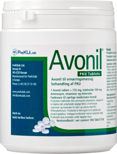 Avonil PKU tabletter 900 stk Avonil PKU tabletter 900 stk