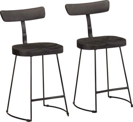 Barkrakker 2 stk svart 49x43x79 cm heltre mango Barkrakker 2 stk svart 49x43x79 cm heltre mango