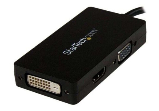 StarTech 3-i-1 DisplayPort Adapter Svart 1080p for HDMI, VGA og DVI