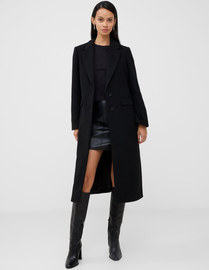 French Connection Fawn Felt Coat - Black - M