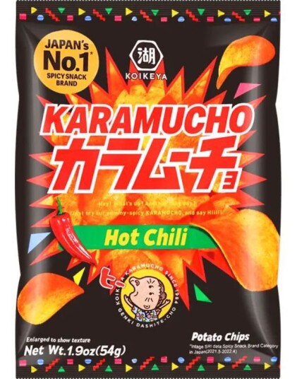 Karamucho Hot Chili Potato Chips Flat Cut 60 gram Japan
