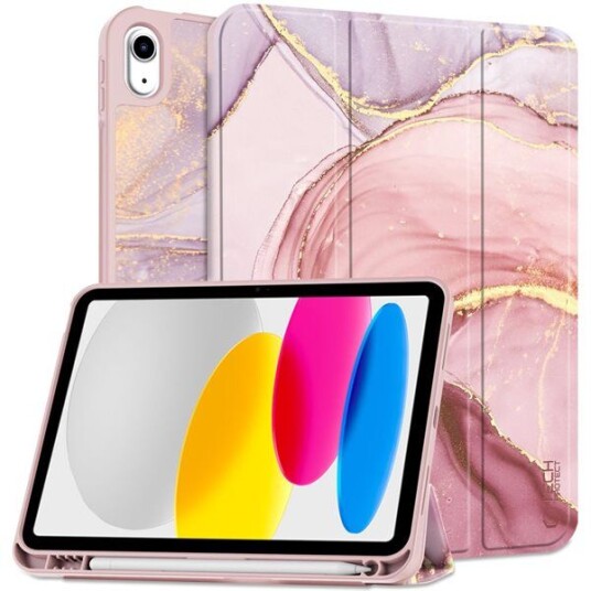 iPad (2022) Tech-Protect SmartCase Pen Tri-Fold Folio-deksel Marmor