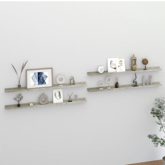 vidaXL Vegghyller 4 stk betonggr? 115x9x3 cm