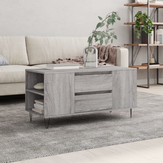 Salongbord grå sonoma 102x44,5x50 cm konstruert tre 8721012113138 Salongbord grå sonoma 102x44,5x50 cm konstruert tre 8721012113138