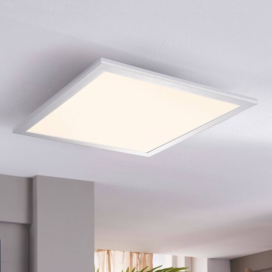 Lindby LED panel Livel sett med 2 stk 4000 K 40 x 40 cm sølv