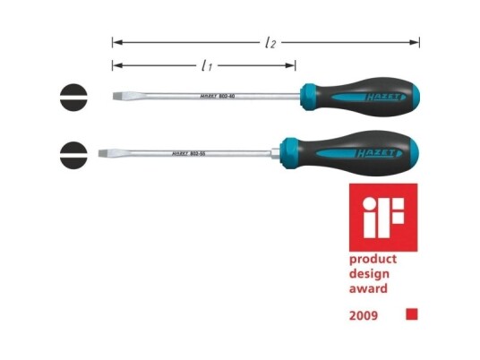Hazet Hexanamic Værksted Kærv-Skruetrækker Klinge-Bredde: 5.5 Mm Klinge-Længde: 125 Mm Din Iso 2380-1, Din Iso 2380-2
