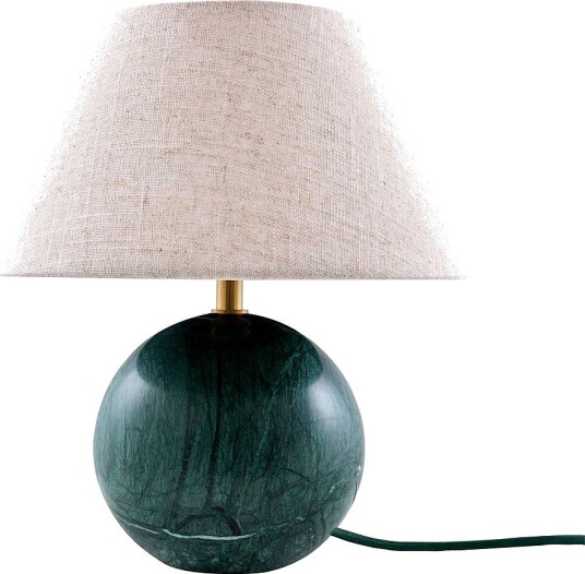 Globen Lighting Bordlampe Castello 24 Mørkegrønn marmor/beige Grønn Bordlamper