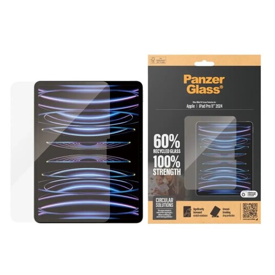 PanzerGlass Ultra-Wide Fit Skjermbeskytter for iPad Pro 11" (2024) - Gjennomsiktig Herdet Glass
