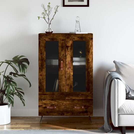 vidaXL Highboard røkt eik 69,5x31x115 cm konstruert tre vidaXL Highboard røkt eik 69,5x31x115 cm konstruert tre