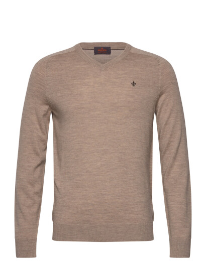 Morris Merino Vneck - Beige - XXL