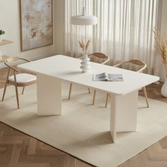 Cadron spisebord 180 cm rektangulært - Tre Hvit Cadron spisebord 180 cm rektangulært - Tre Hvit