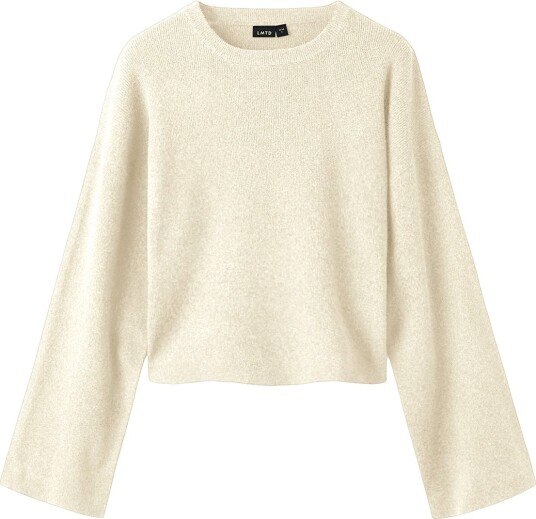 LMTD Nlfheavy Ls Short Fitted Knit ANTIQUE WHITE 158 164