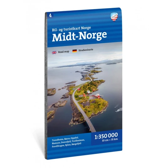 Bilog turistkart Midt Norge