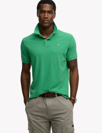 Superdry Classic Pique Polo   Green   M